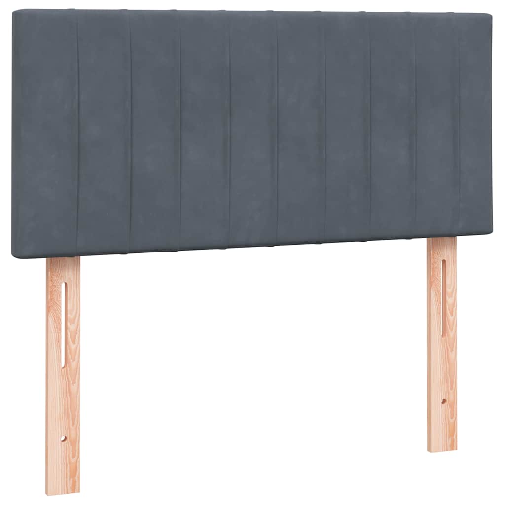 vidaXL Łóżko kontynentalne z materacem, ciemnoszary aksamit, 80x220 cm