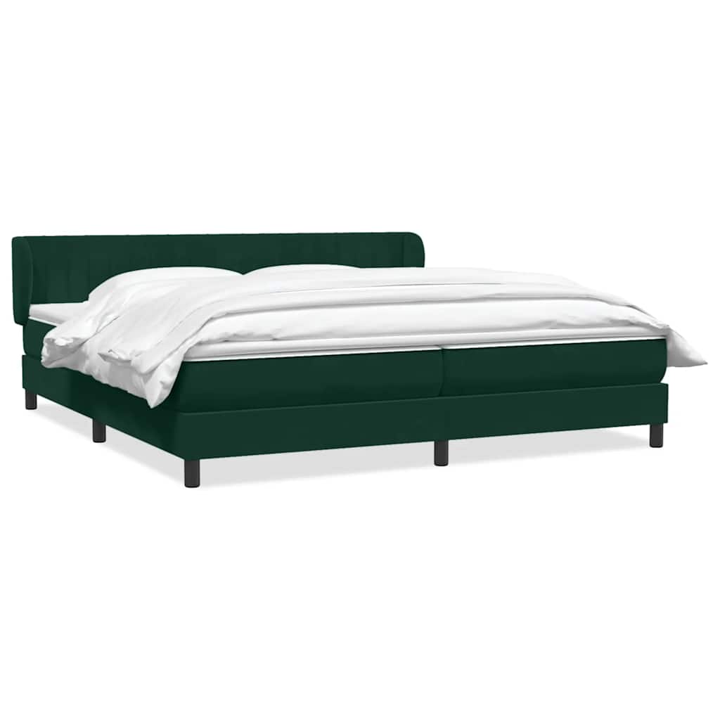 vidaXL Łóżko typu Box Spring z materacami Ciemnozielone 180x220 cm