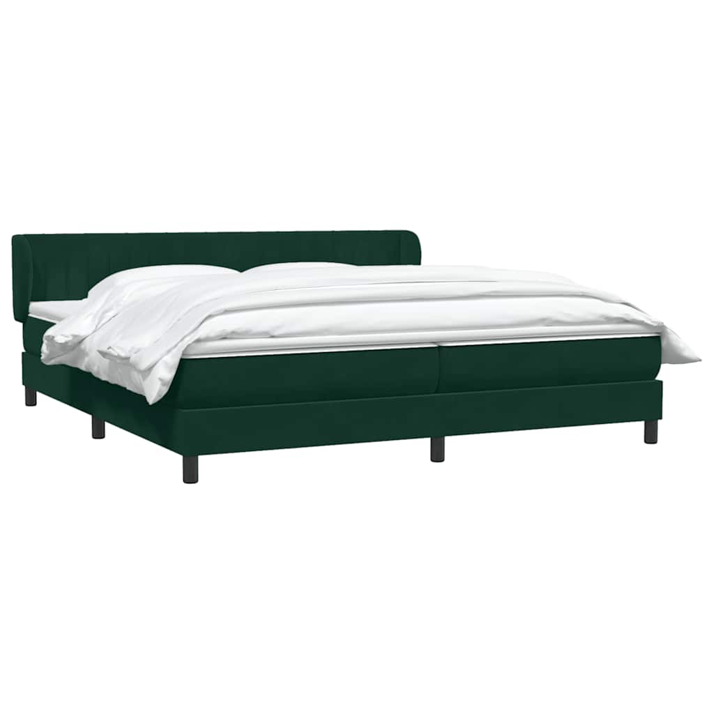 vidaXL Łóżko typu Box Spring z materacami Ciemnozielone 180x220 cm