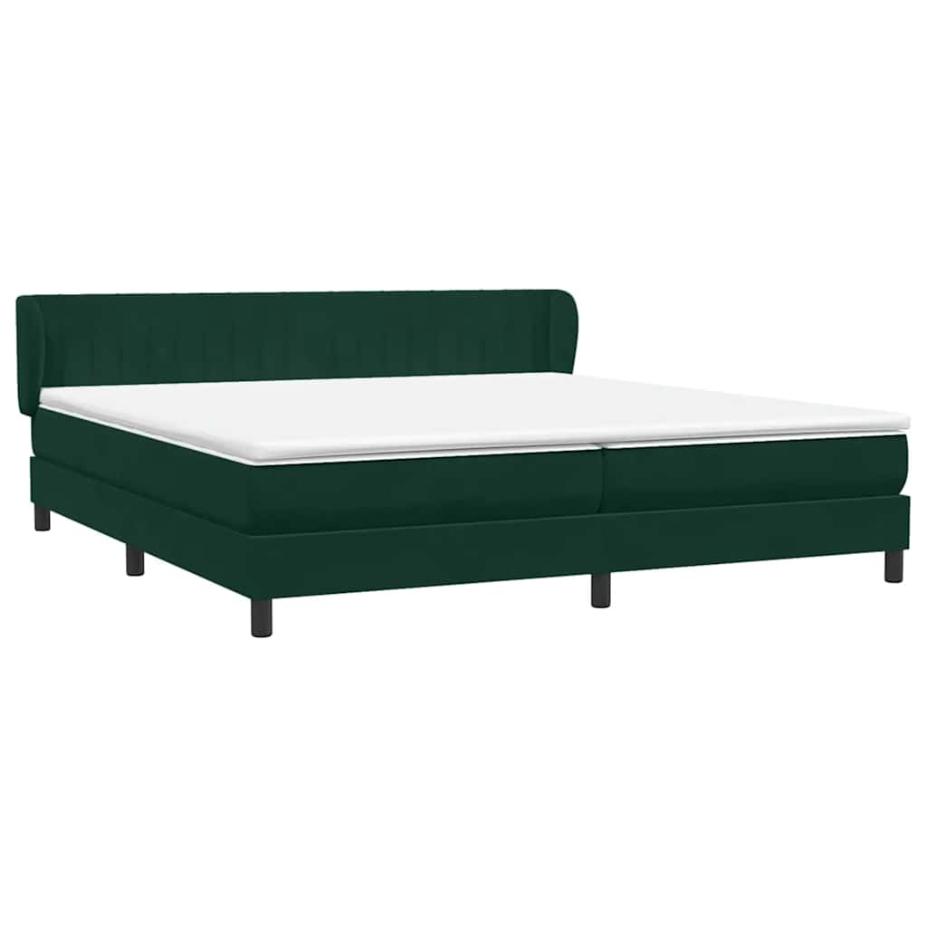 vidaXL Łóżko typu Box Spring z materacami Ciemnozielone 180x220 cm