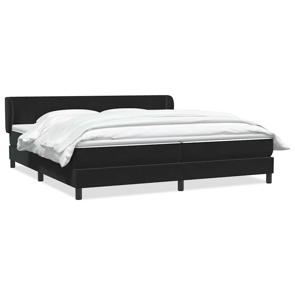 vidaXL Łóżko typu Box Spring z materacami Czarny 200x220 cm Aksamit