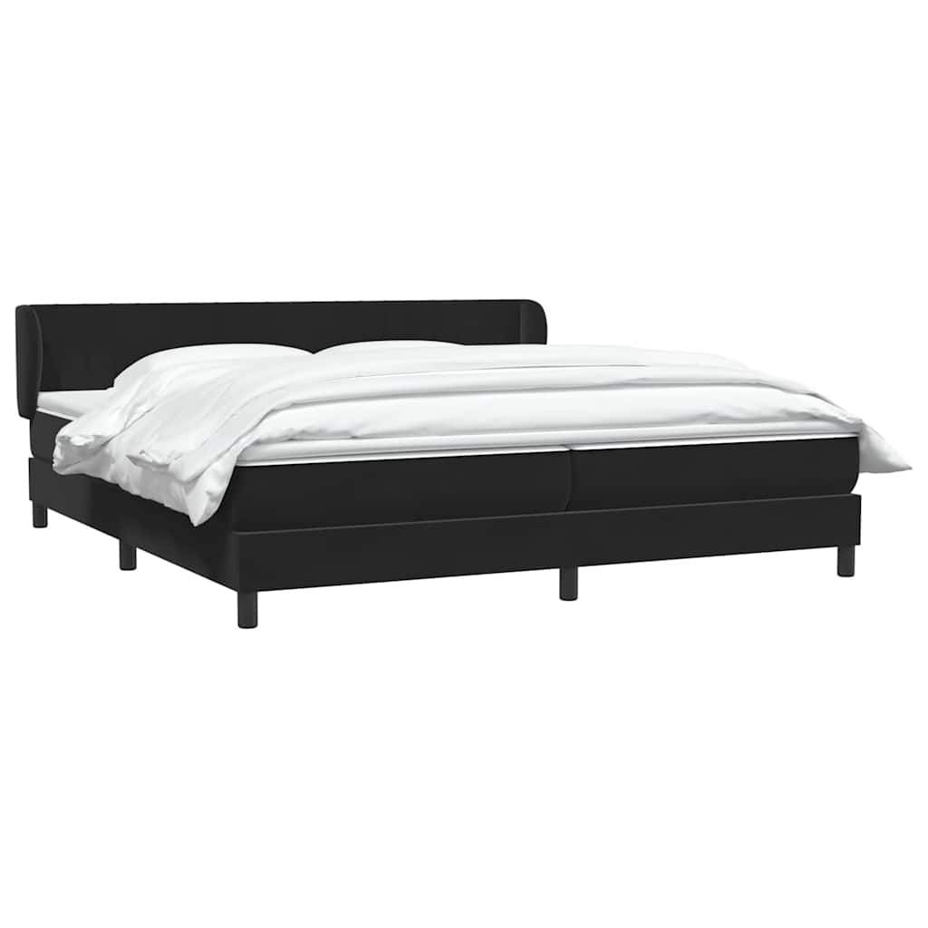 vidaXL Łóżko typu Box Spring z materacami Czarny 200x220 cm Aksamit