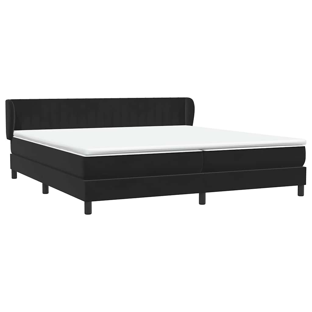 vidaXL Łóżko typu Box Spring z materacami Czarny 200x220 cm Aksamit
