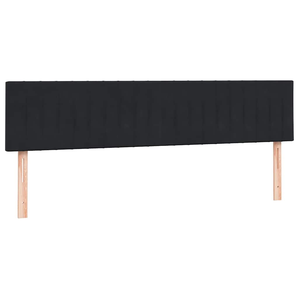 vidaXL Łóżko typu Box Spring z materacami Czarny 200x220 cm Aksamit
