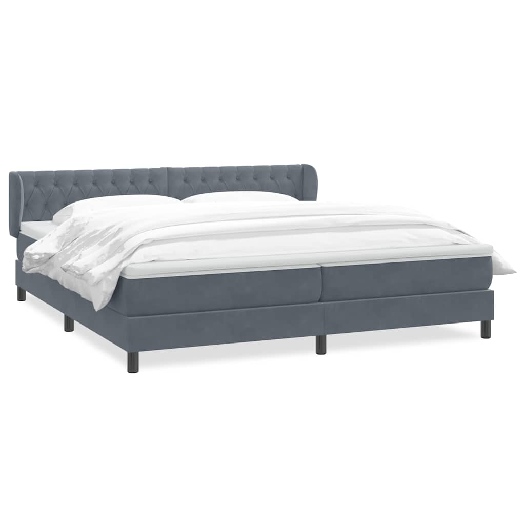 vidaXL Łóżko typu Box Spring z materacami Ciemnoszary 180x210 cm