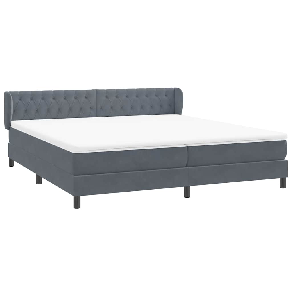 vidaXL Łóżko typu Box Spring z materacami Ciemnoszary 180x210 cm