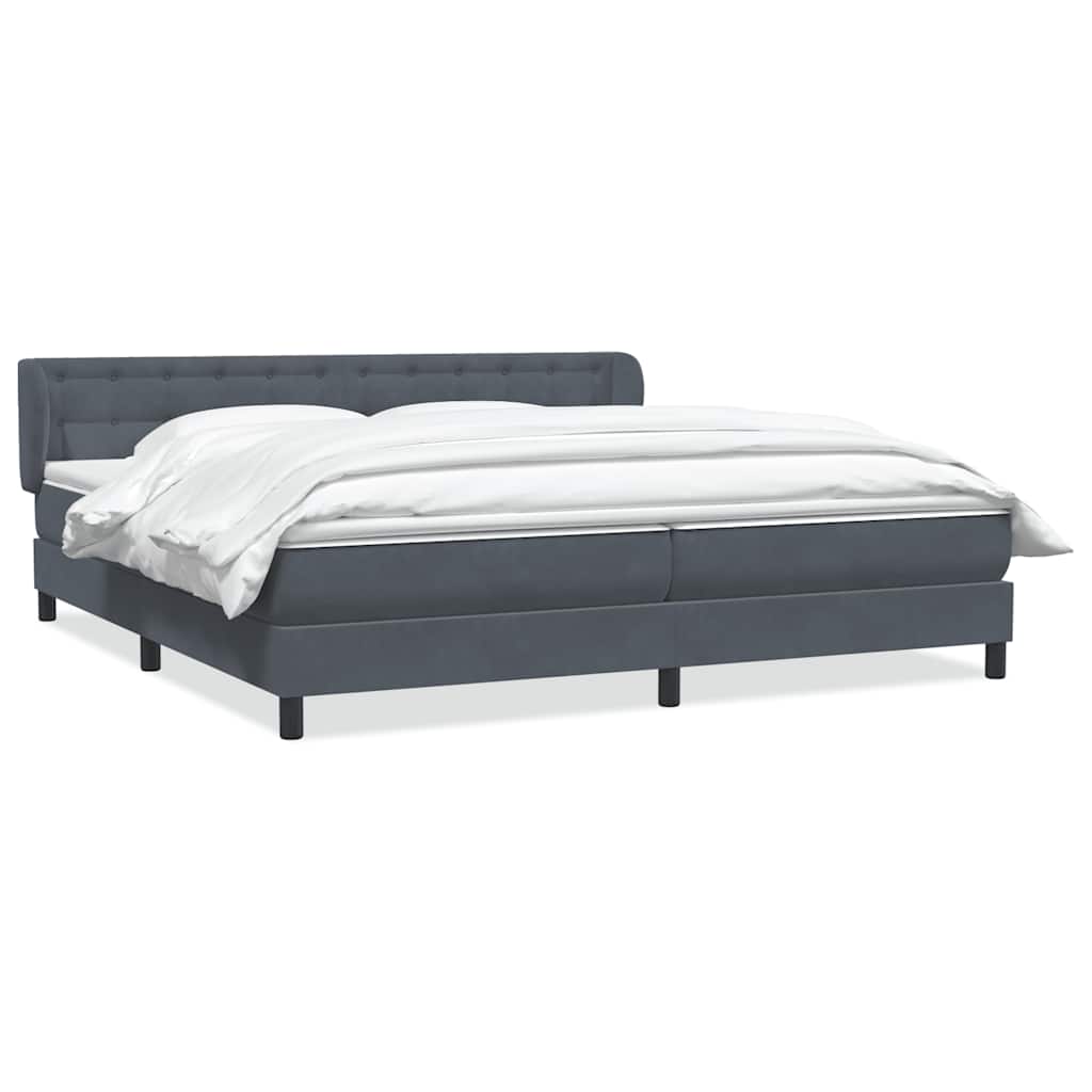 vidaXL Łóżko typu Box Spring z materacami Ciemnoszary 180x210 cm