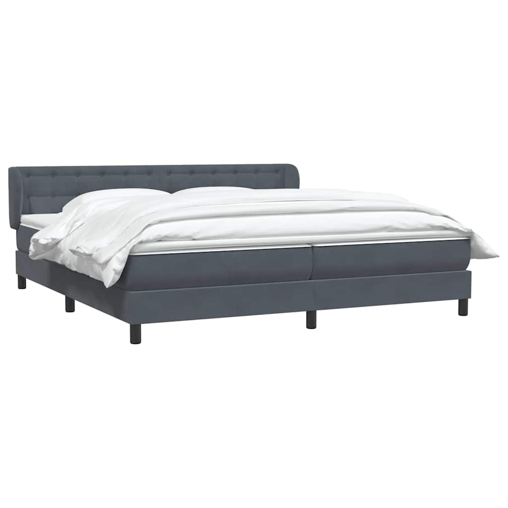 vidaXL Łóżko typu Box Spring z materacami Ciemnoszary 180x210 cm