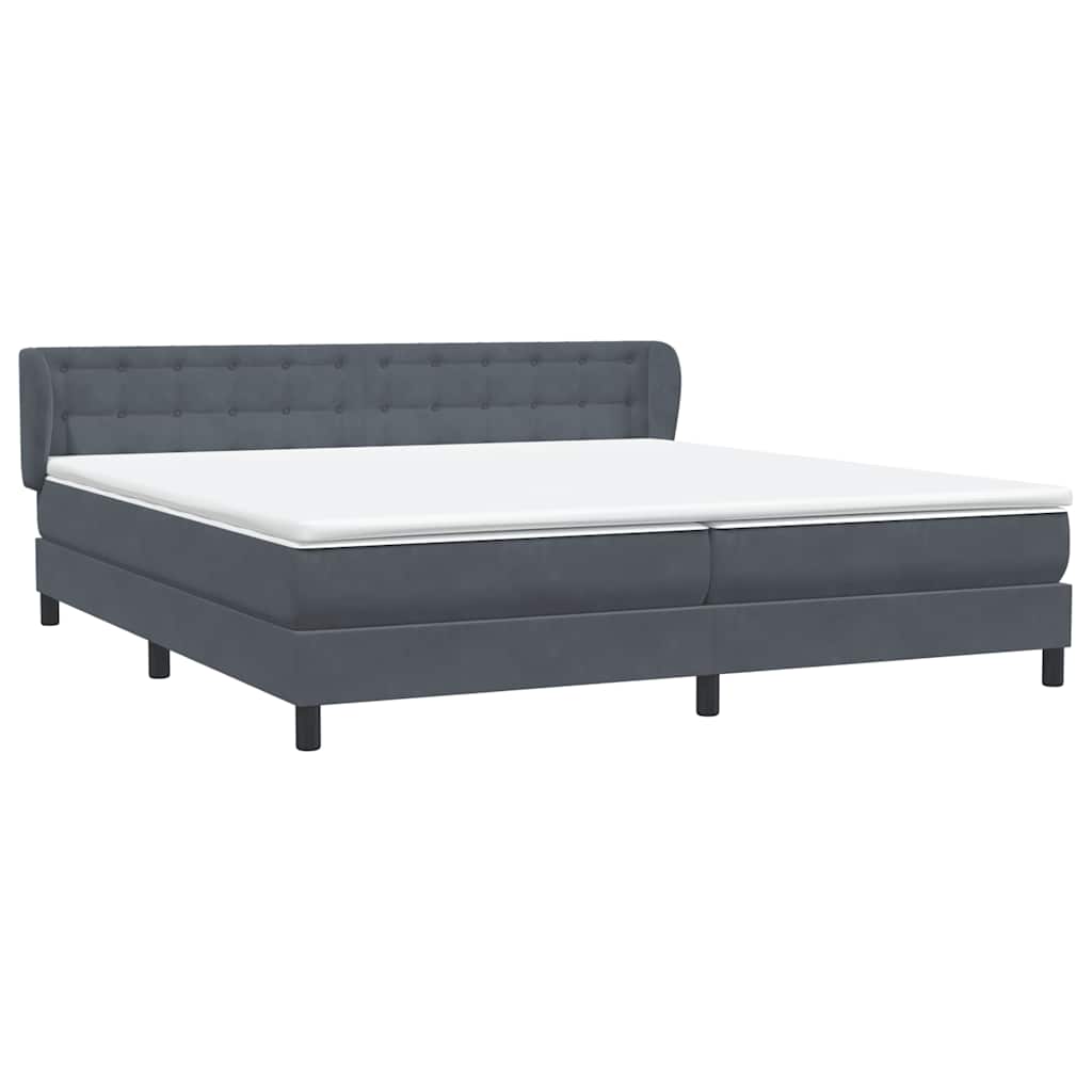 vidaXL Łóżko typu Box Spring z materacami Ciemnoszary 180x210 cm