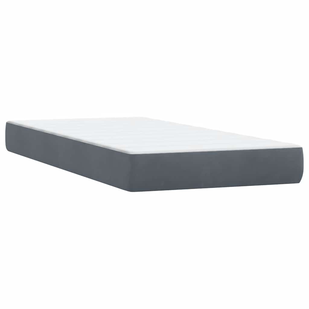 vidaXL Łóżko typu Box Spring z materacami Ciemnoszary 180x210 cm