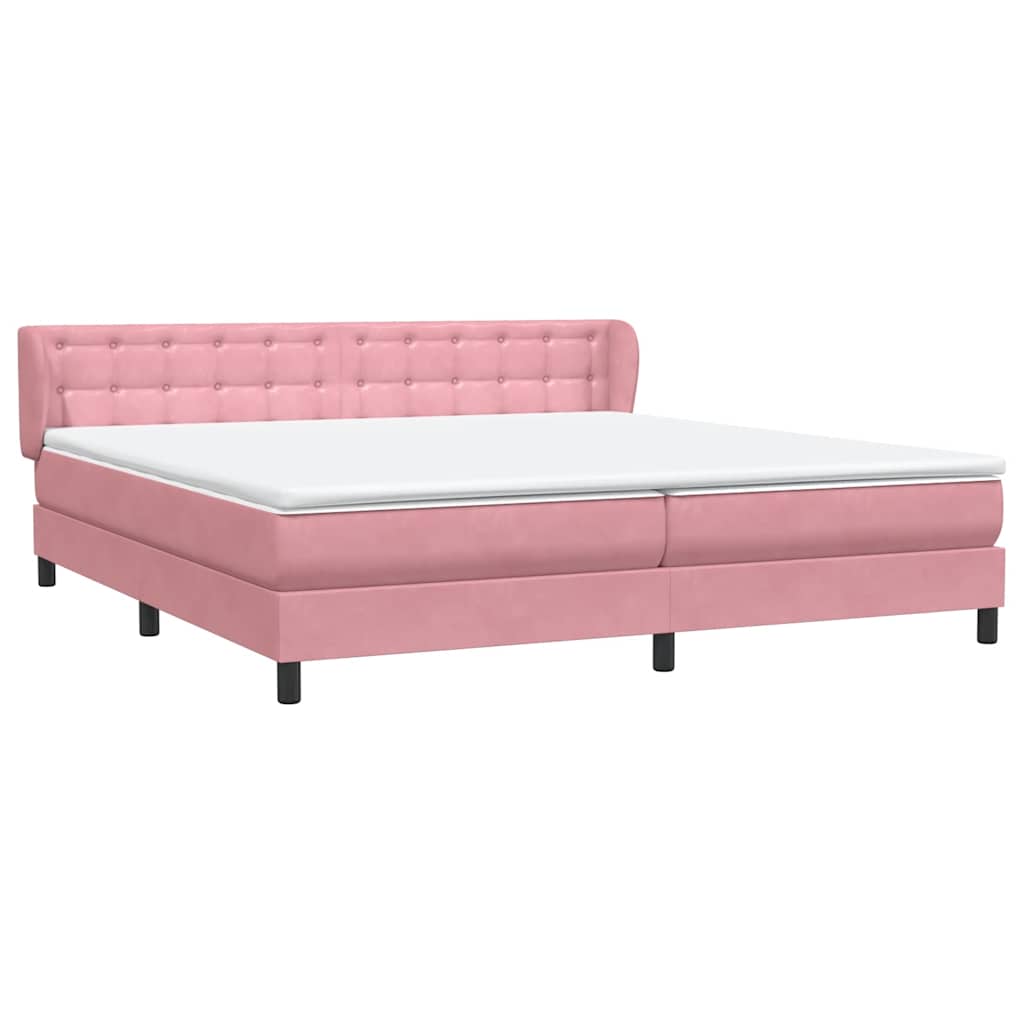 vidaXL Łóżko typu Box Spring z materacami Różowy 180x210 cm Aksamit