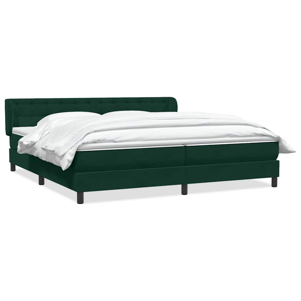 vidaXL Łóżko typu Box Spring z materacami Ciemnozielone 180x220 cm