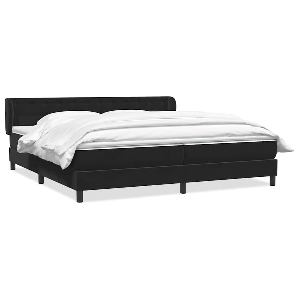 vidaXL Łóżko typu Box Spring z materacami Czarny 200x220 cm Aksamit