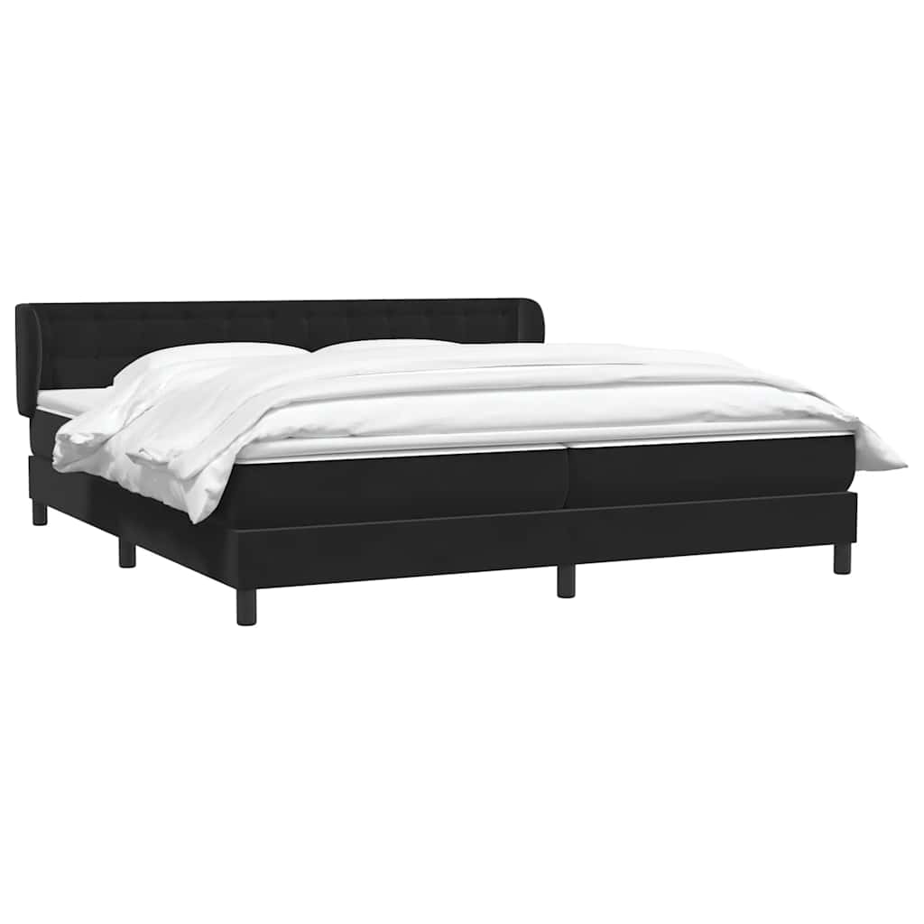 vidaXL Łóżko typu Box Spring z materacami Czarny 200x220 cm Aksamit