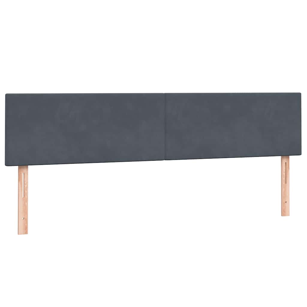 vidaXL Łóżko kontynentalne z materacem, ciemnoszare, 180x210cm aksamit