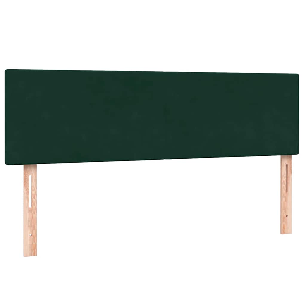 vidaXL Łóżko kontynentalne z materacem, ciemnozielone, 160x220 cm