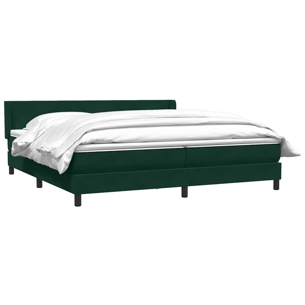 vidaXL Łóżko typu Box Spring z materacem Ciemnozielone 180x220 cm