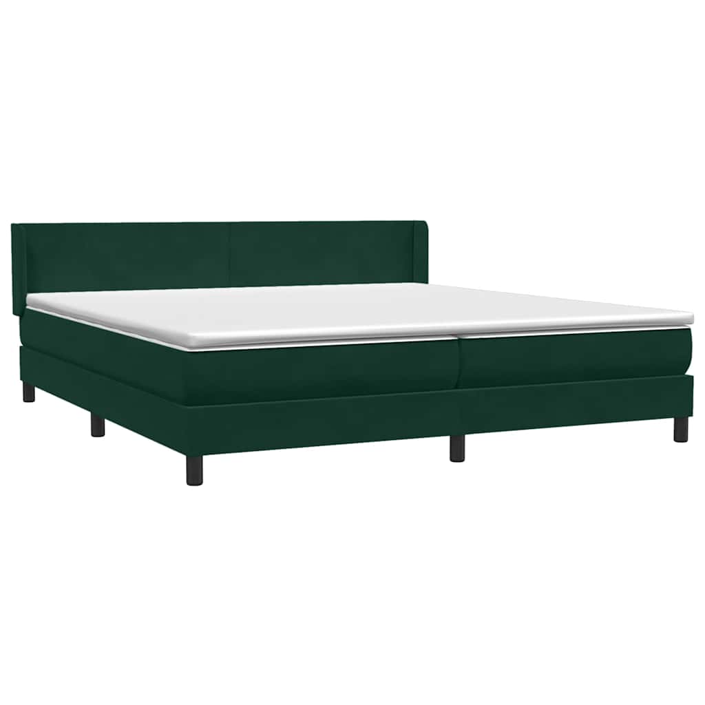 vidaXL Łóżko typu Box Spring z materacem Ciemnozielone 180x220 cm