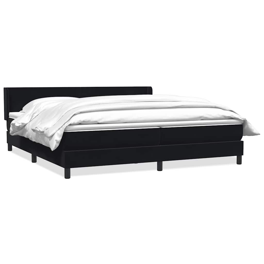 vidaXL Łóżko typu Box Spring z materacem Czarny 200x220 cm Aksamit