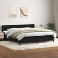 vidaXL Łóżko typu Box Spring z materacem Czarny 200x220 cm Aksamit