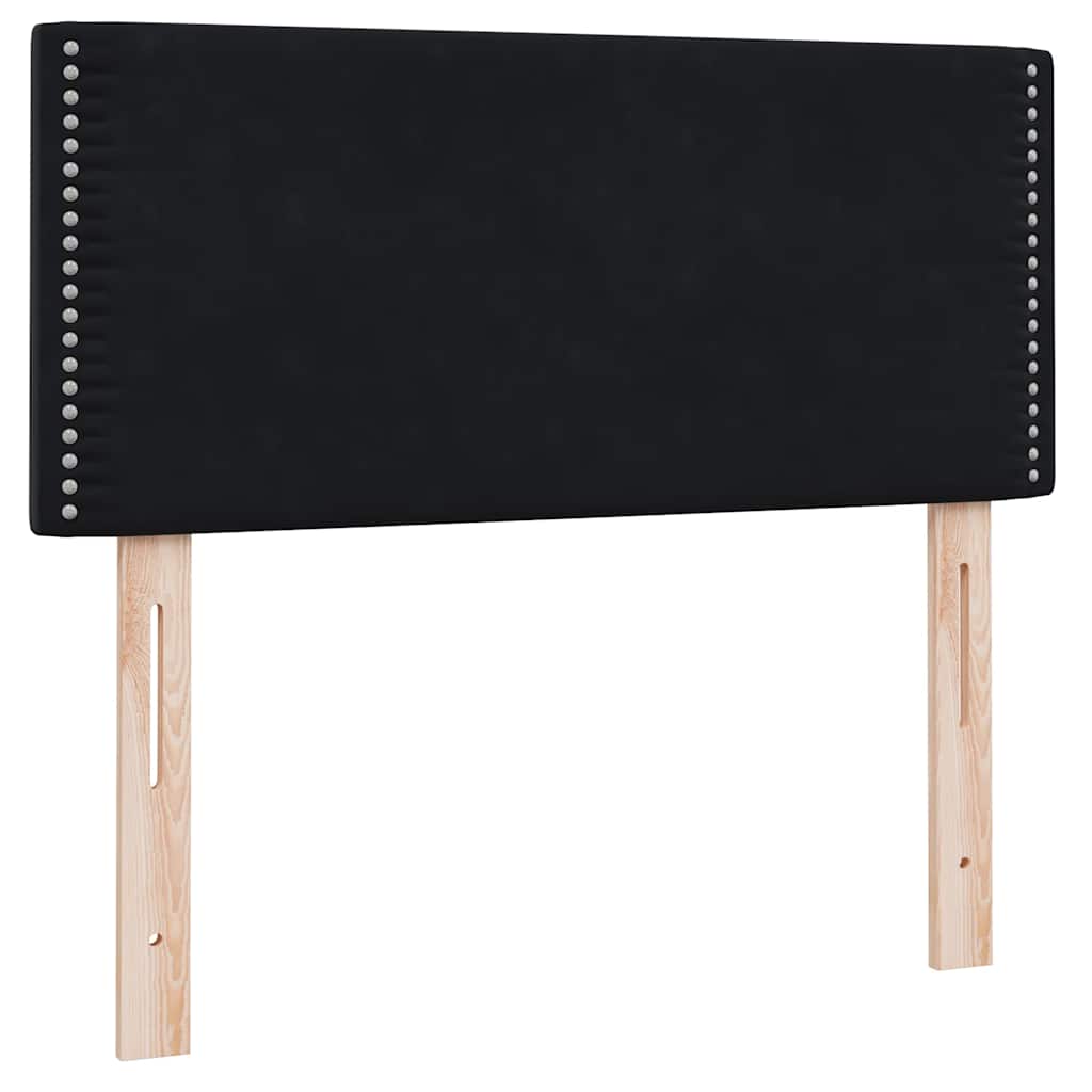 vidaXL Łóżko kontynentalne z materacem, czarne, aksamit 90x210 cm