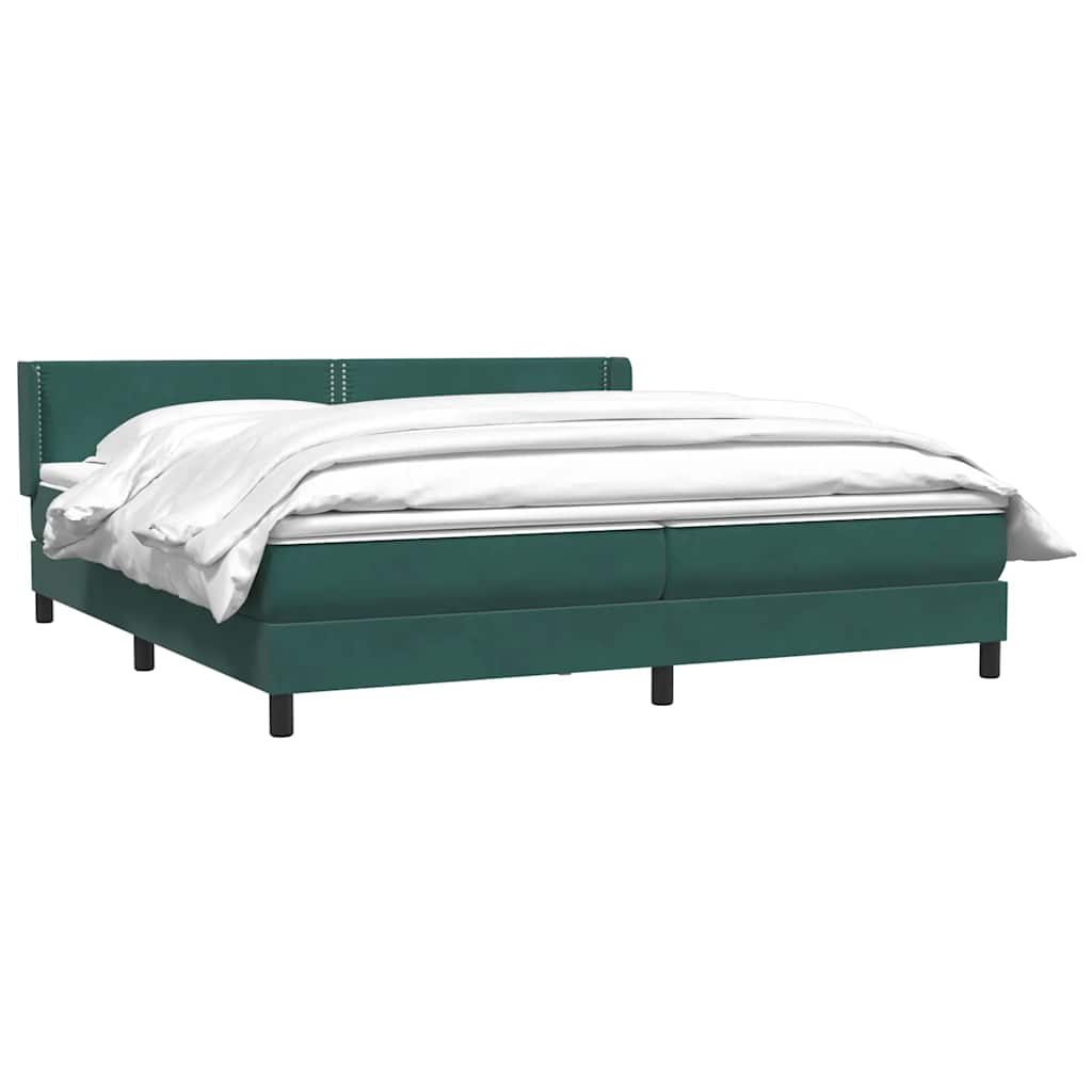 vidaXL Łóżko typu Box Spring z materacem Ciemnozielone 180x220 cm