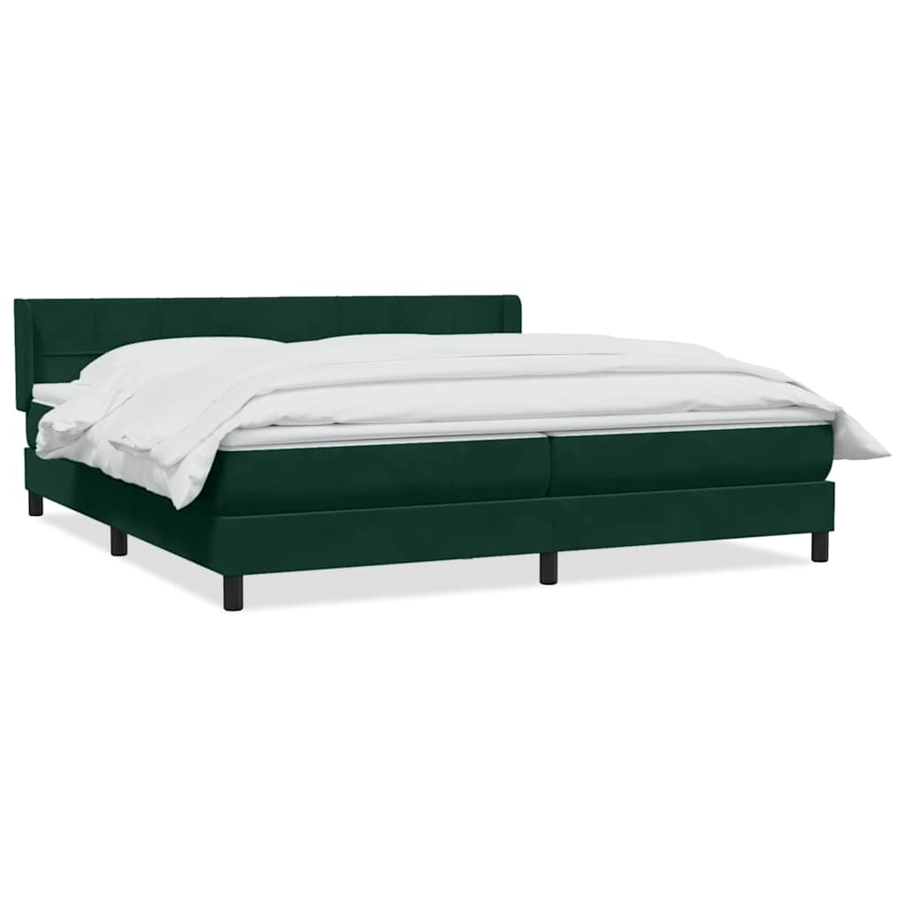 vidaXL Łóżko typu Box Spring z materacem Ciemnozielone 180x220 cm