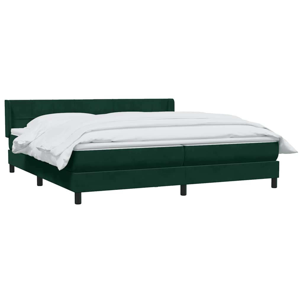 vidaXL Łóżko typu Box Spring z materacem Ciemnozielone 180x220 cm