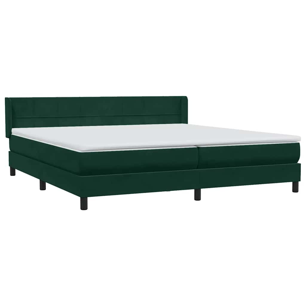 vidaXL Łóżko typu Box Spring z materacem Ciemnozielone 180x220 cm