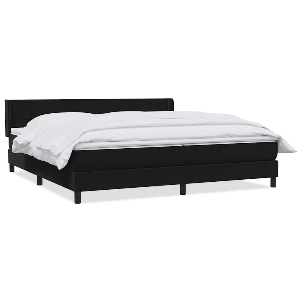 vidaXL Łóżko typu Box Spring z materacem Czarny 200x220 cm Aksamit