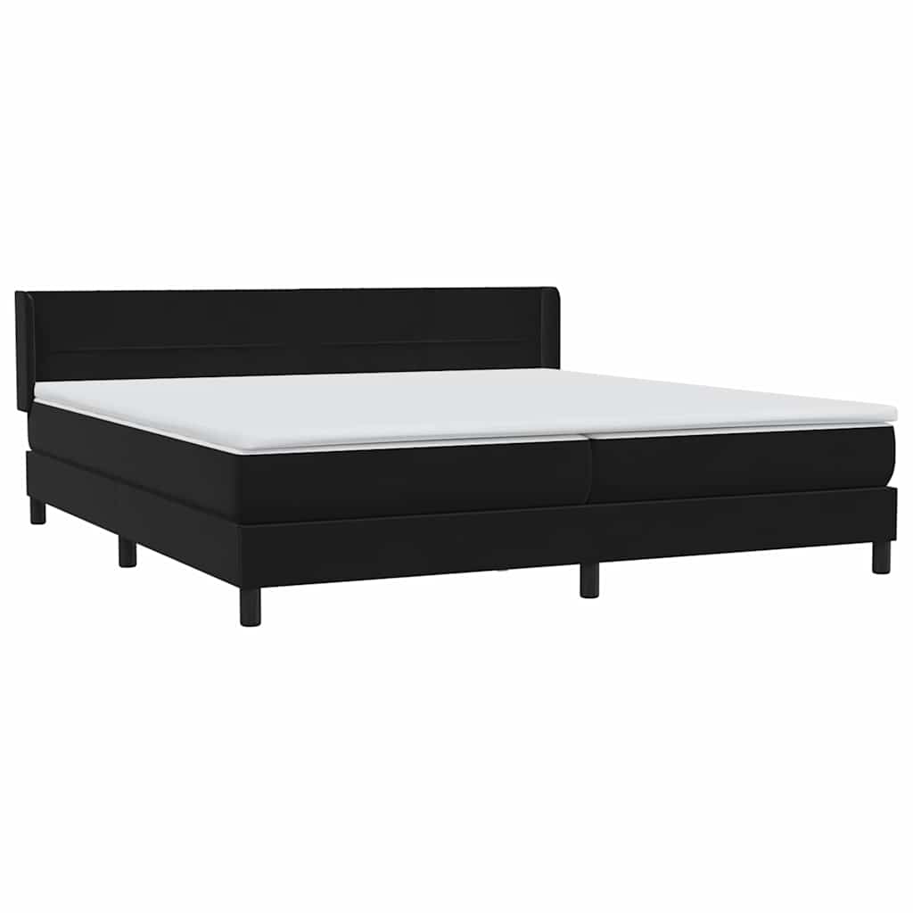 vidaXL Łóżko typu Box Spring z materacem Czarny 200x220 cm Aksamit