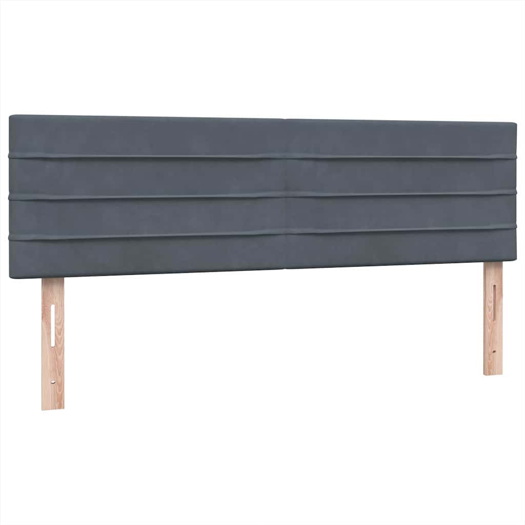 vidaXL Łóżko kontynentalne z materacem, ciemnoszare, 160x210cm aksamit