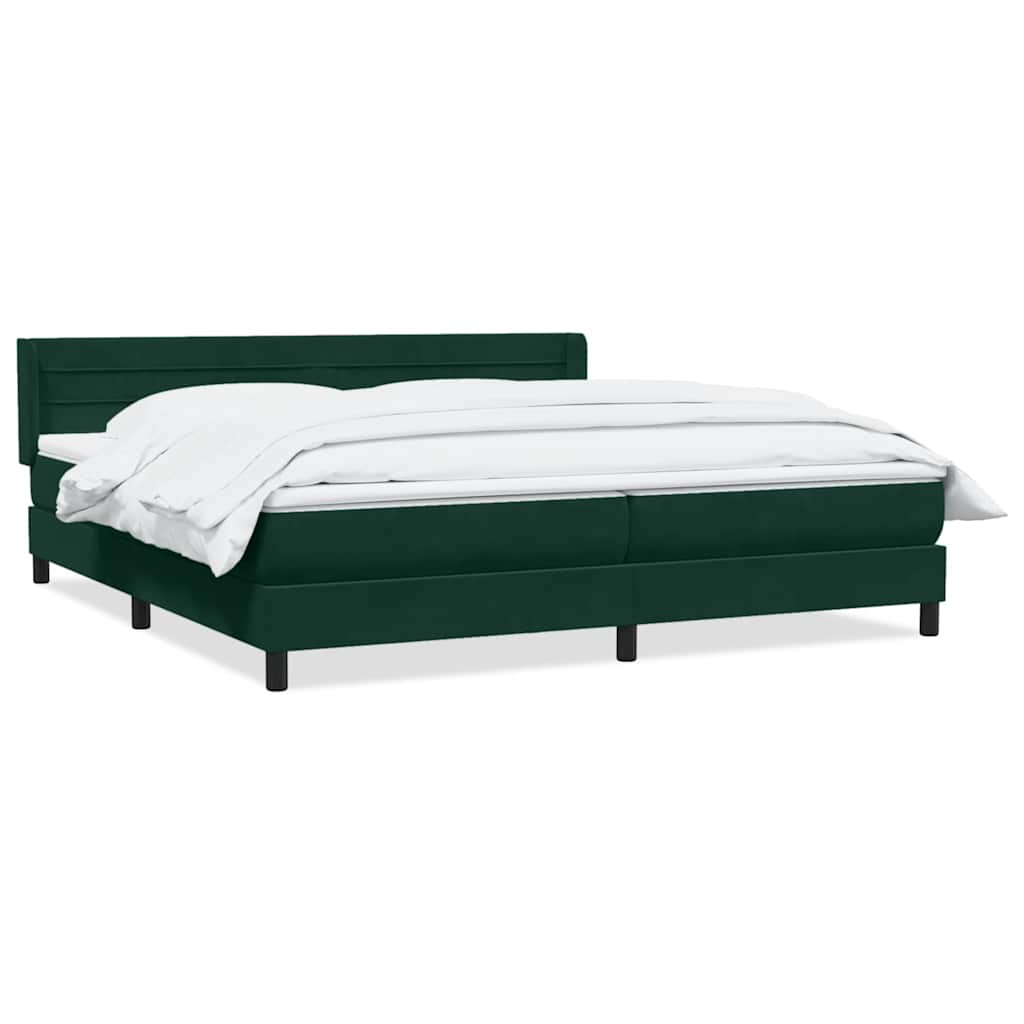 vidaXL Łóżko typu Box Spring z materacem Ciemnozielone 180x220 cm