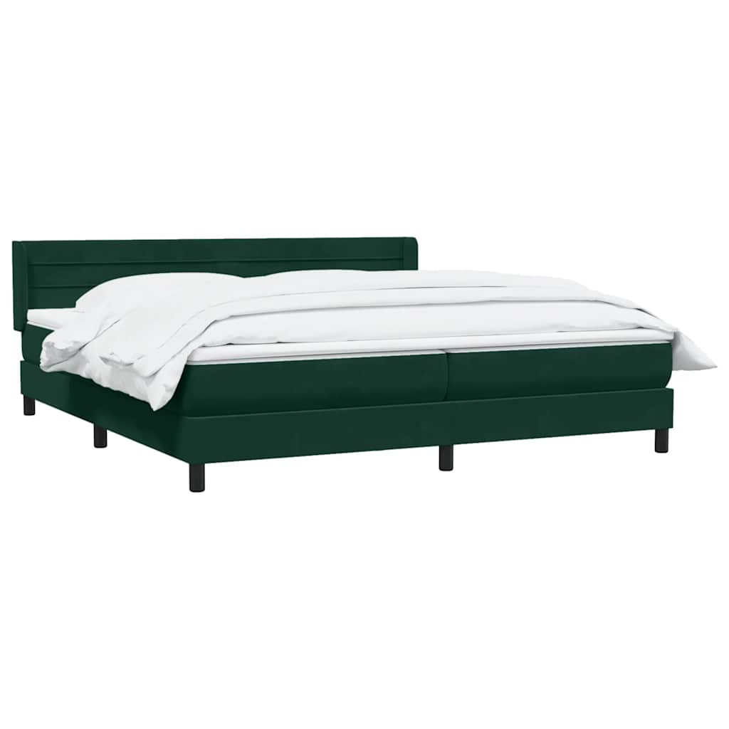 vidaXL Łóżko typu Box Spring z materacem Ciemnozielone 180x220 cm