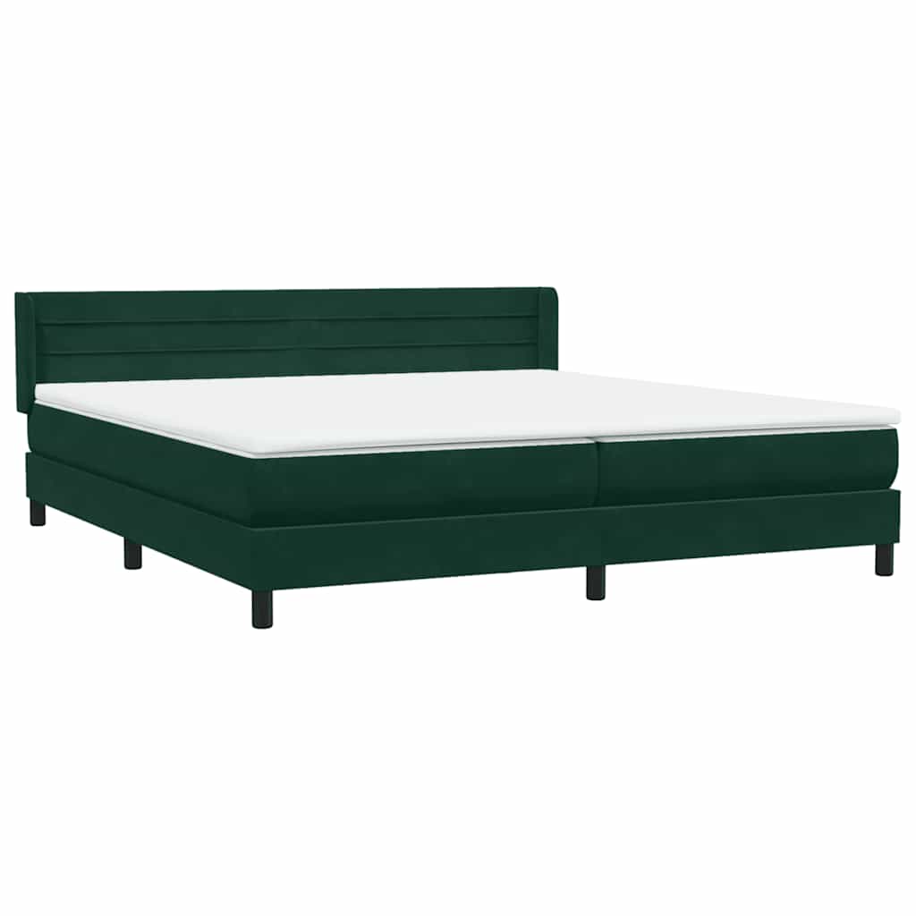 vidaXL Łóżko typu Box Spring z materacem Ciemnozielone 180x220 cm