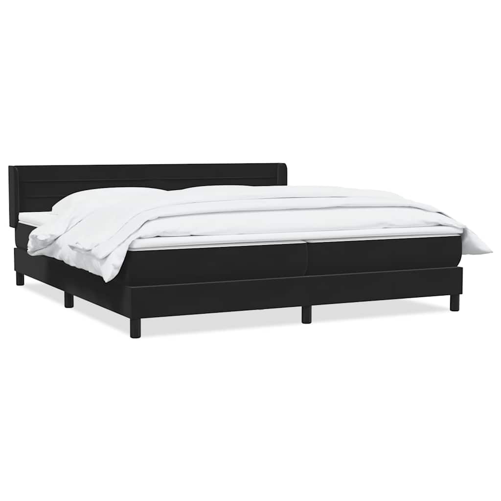 vidaXL Łóżko typu Box Spring z materacem Czarny 200x220 cm Aksamit