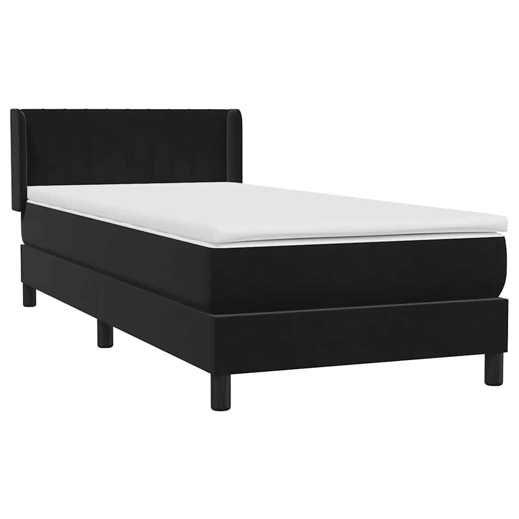 vidaXL Łóżko kontynentalne z materacem, czarne, 80x220 cm