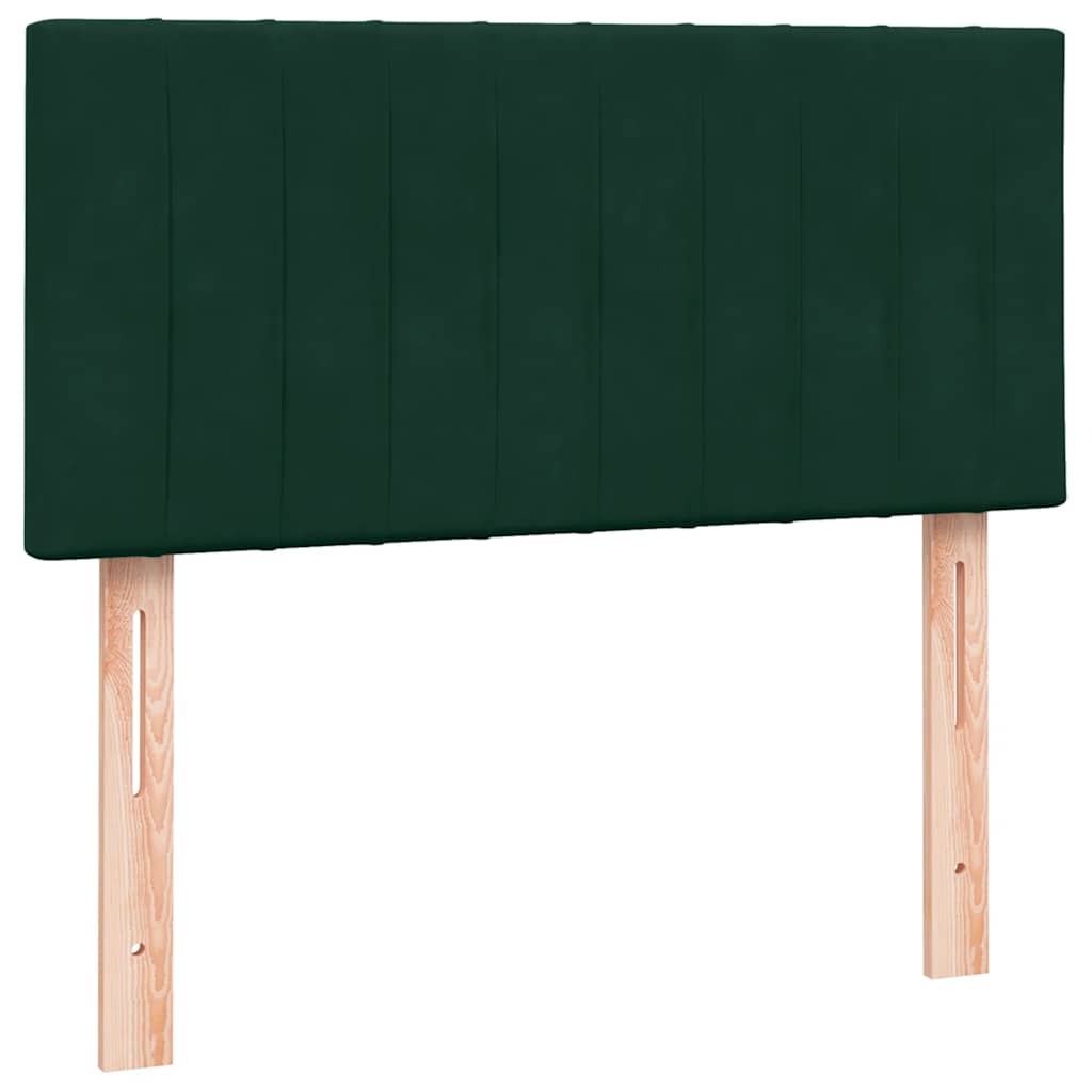 vidaXL Łóżko kontynentalne z materacem ciemnozielony aksamit 80x220 cm