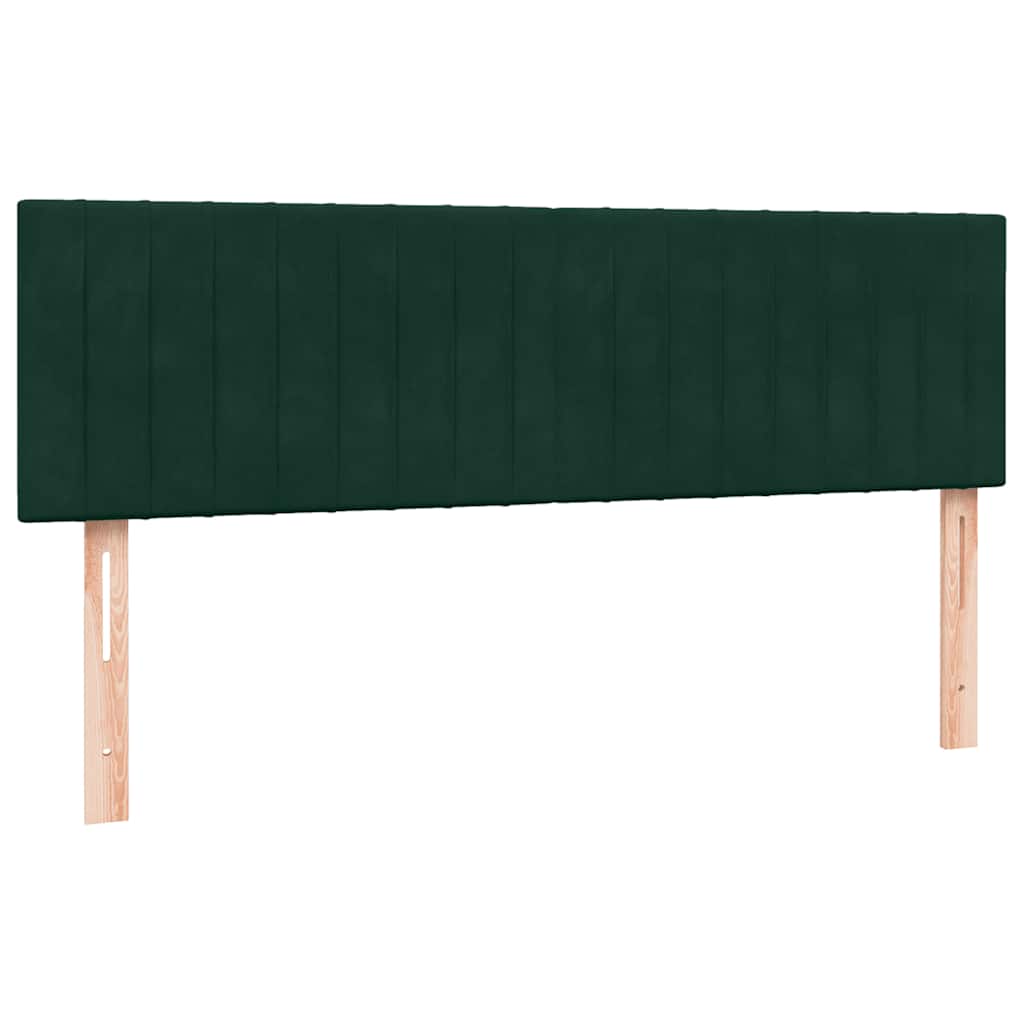 vidaXL Łóżko kontynentalne z materacem, ciemnozielone, 160x220 cm