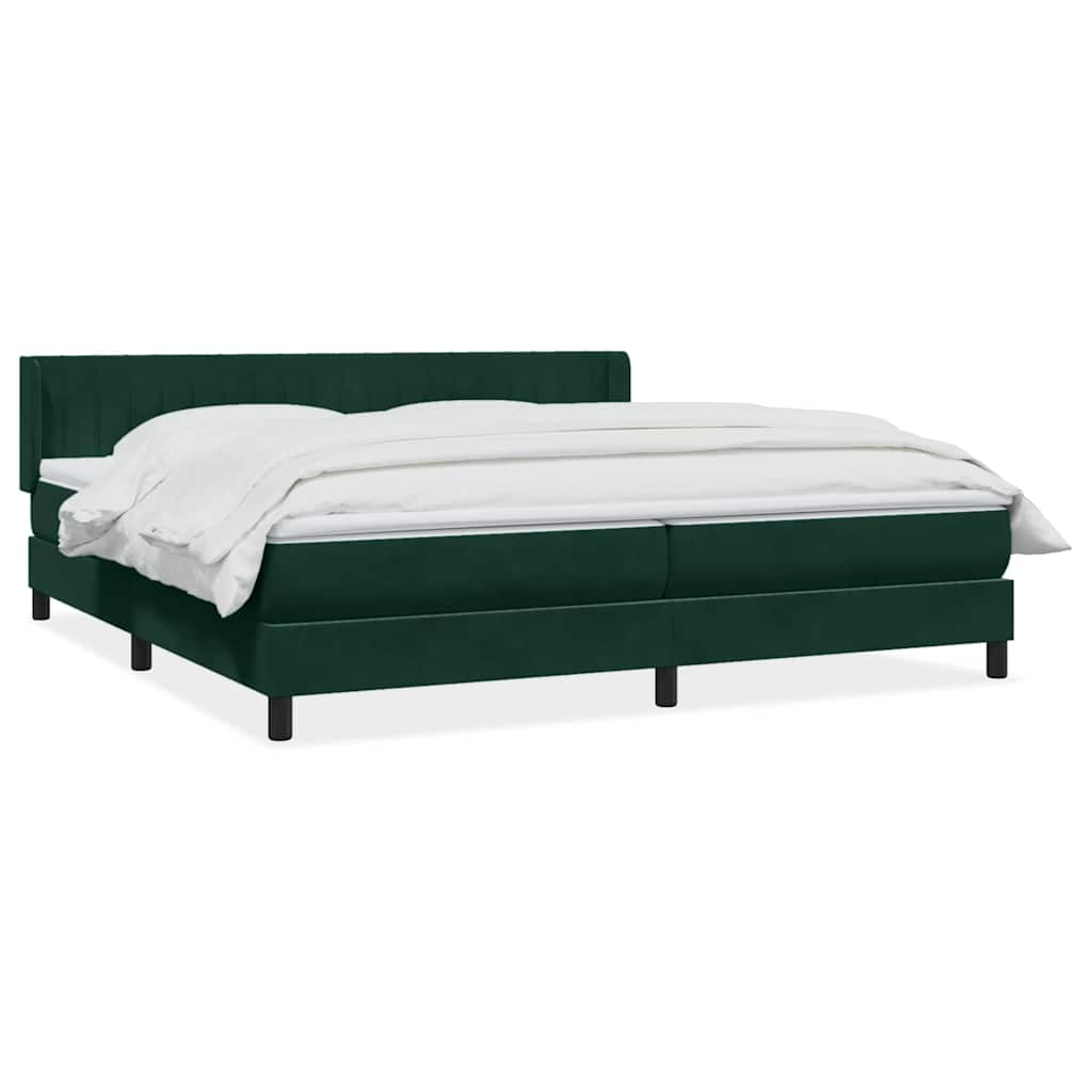 vidaXL Łóżko typu Box Spring z materacem Ciemnozielone 180x220 cm