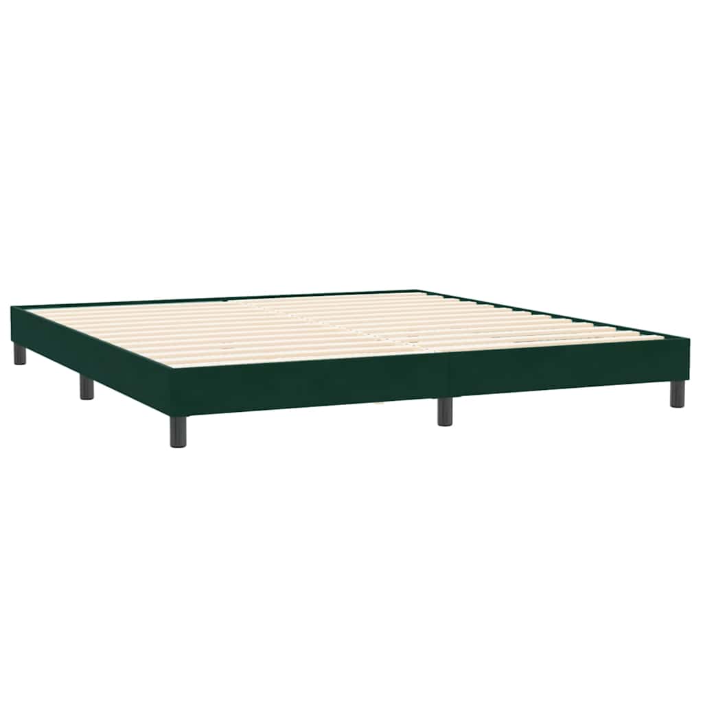 vidaXL Łóżko typu Box Spring z materacem Ciemnozielone 180x220 cm