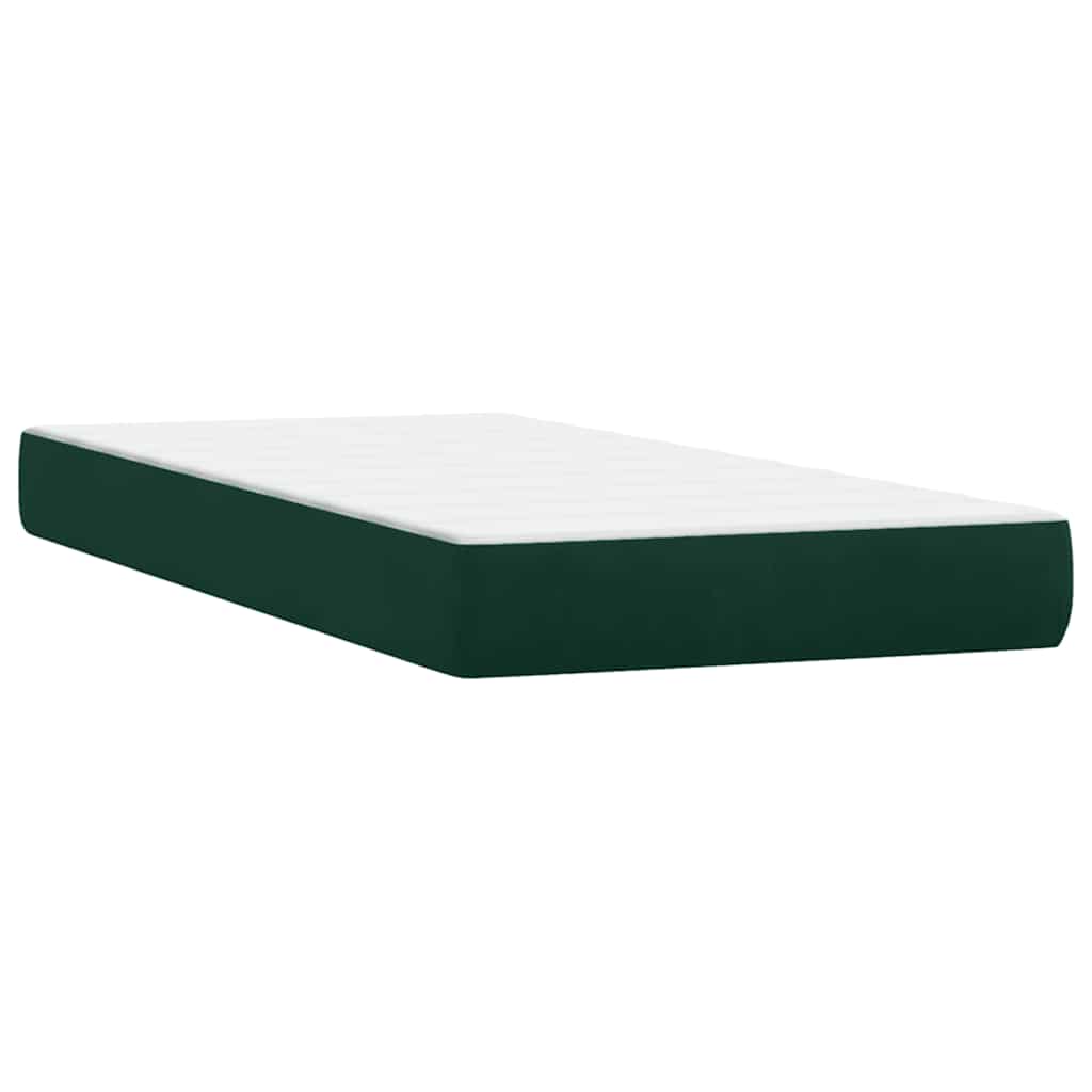 vidaXL Łóżko typu Box Spring z materacem Ciemnozielone 180x220 cm