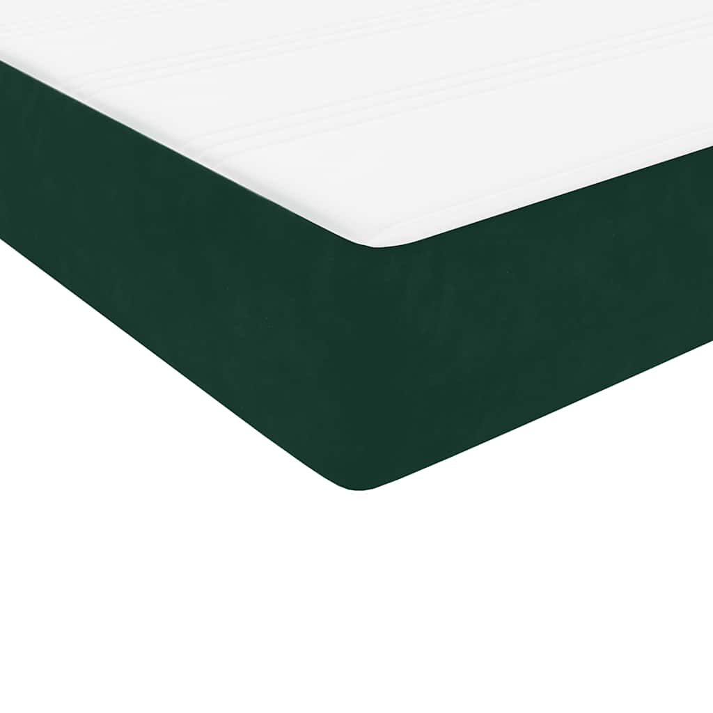 vidaXL Łóżko typu Box Spring z materacem Ciemnozielone 180x220 cm