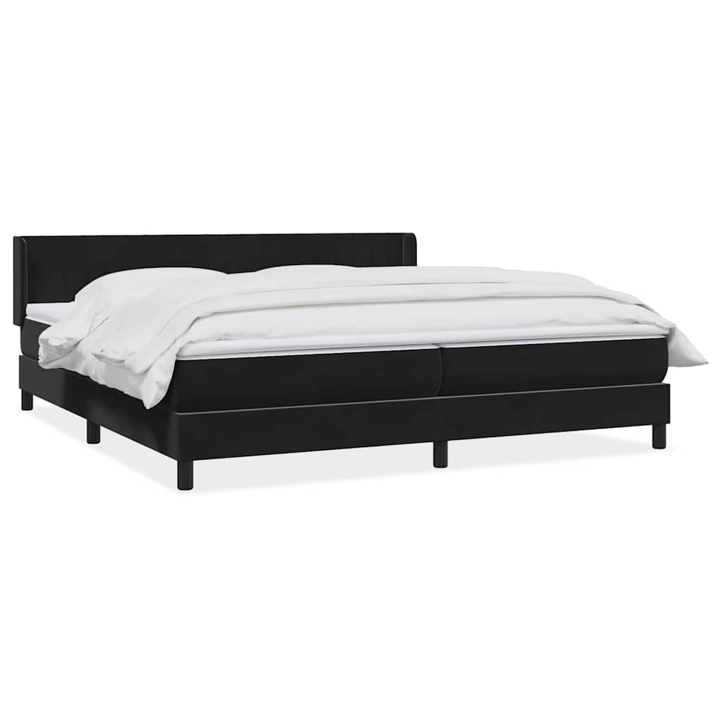 vidaXL Łóżko typu Box Spring z materacem Czarny 200x220 cm Aksamit
