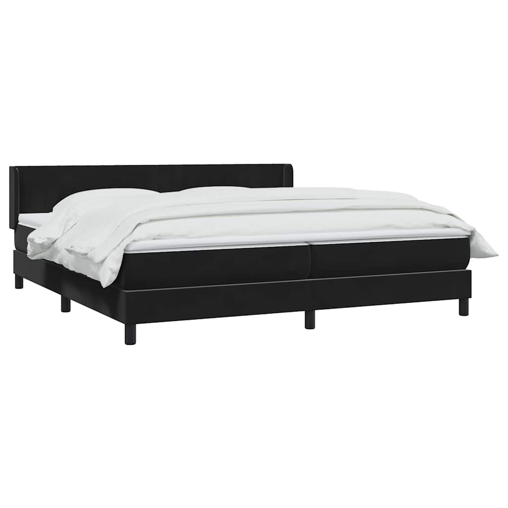 vidaXL Łóżko typu Box Spring z materacem Czarny 200x220 cm Aksamit