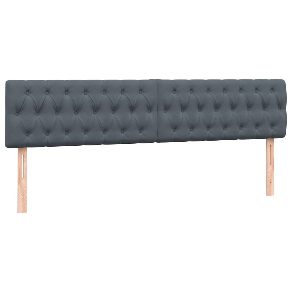 vidaXL Łóżko kontynentalne z materacem, ciemnoszare, 180x210cm aksamit