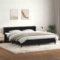 vidaXL Łóżko typu Box Spring z materacem Czarny 200x220 cm Aksamit