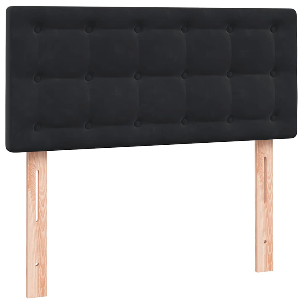 vidaXL Łóżko kontynentalne z materacem, czarne, aksamit 90x210 cm