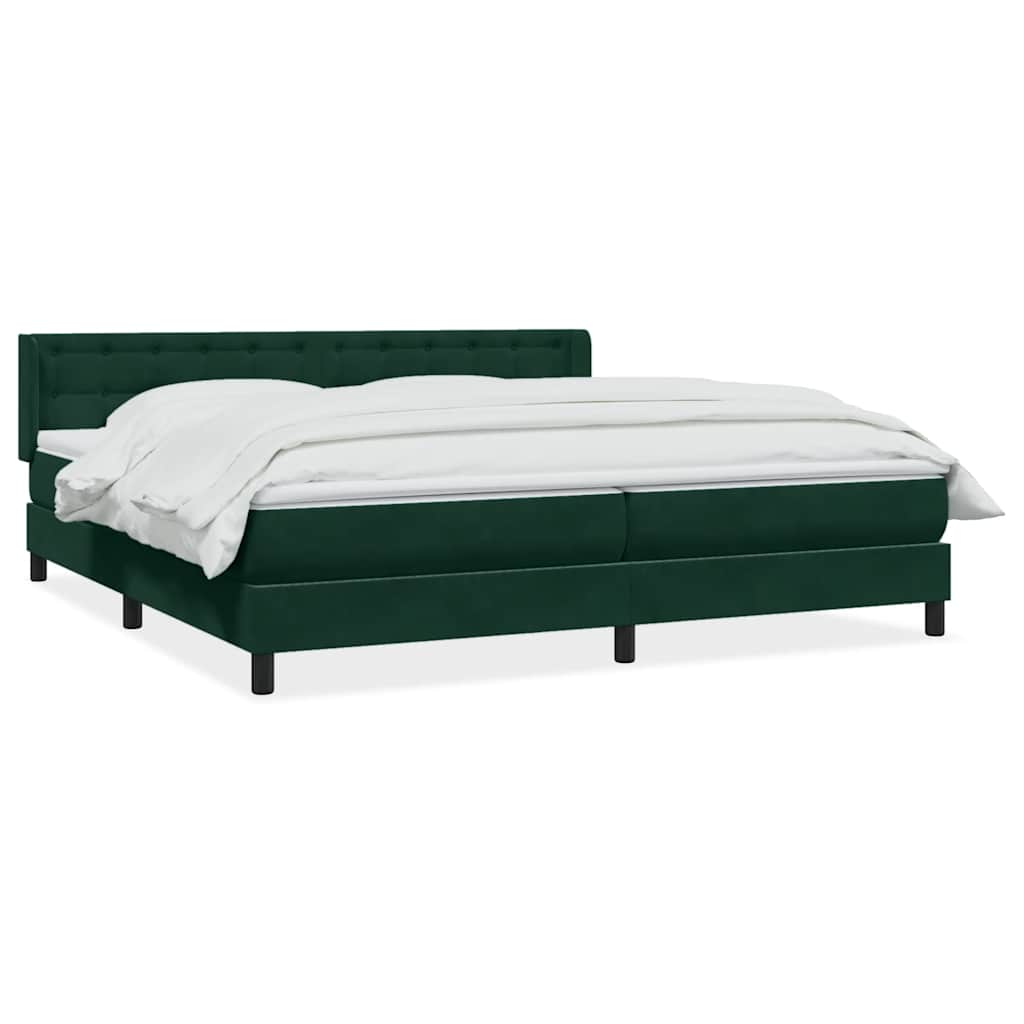 vidaXL Łóżko typu Box Spring z materacem Ciemnozielone 180x220 cm