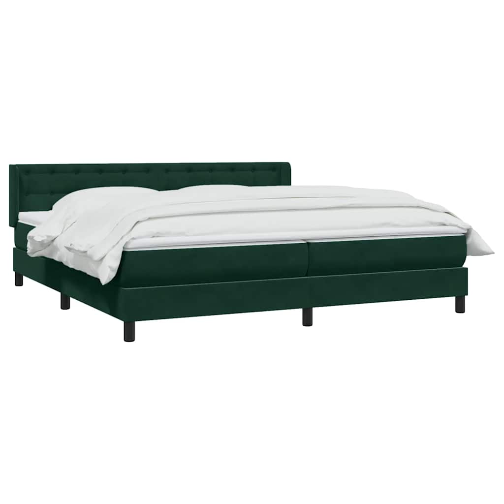 vidaXL Łóżko typu Box Spring z materacem Ciemnozielone 180x220 cm
